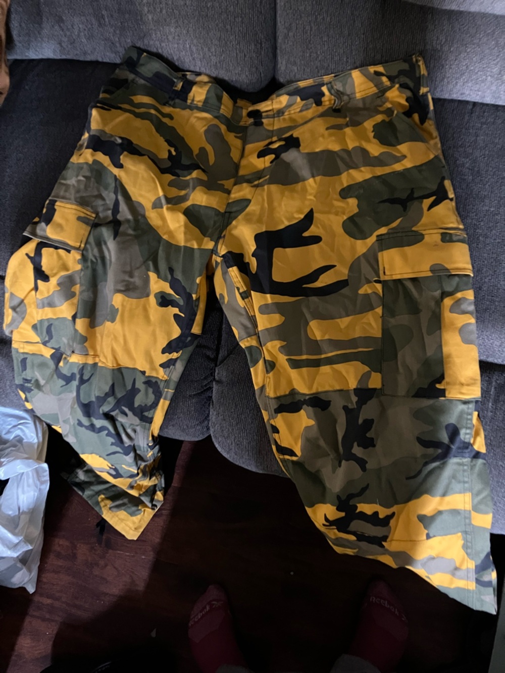Yellow & Green Camo Cargo jeans
